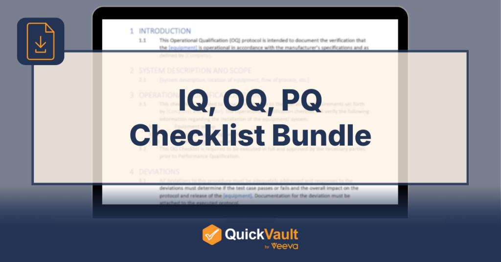 IQ, OQ, PQ Checklist Bundle - free download