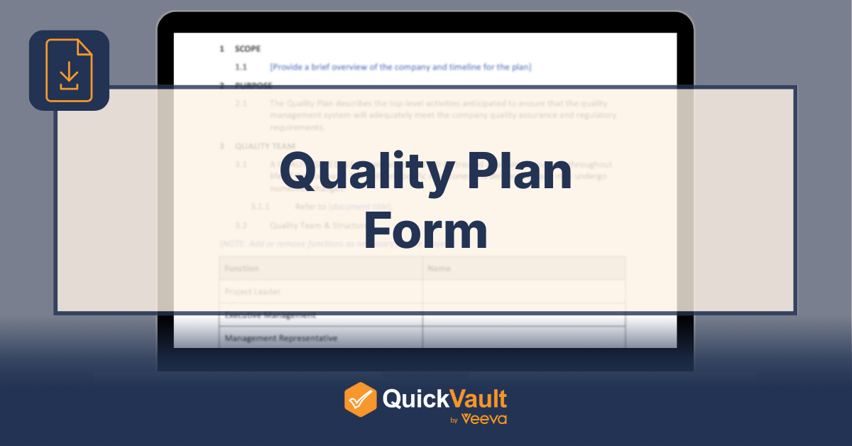 Quality Plan Form - free download